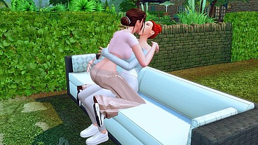 futanari mistress fed sperm to her sister after training in the gym sims me hentai sfm