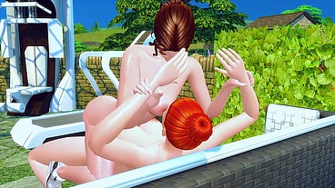 futanari mistress fed sperm to her sister after training in the gym sims me hentai sfm