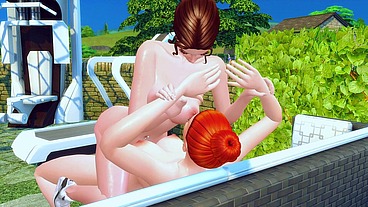futanari mistress fed sperm to her sister after training in the gym sims me hentai sfm