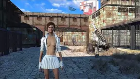 Teen Anime Beauty Struts Fallout-Themed 3D Fantasy Outfit Seductively