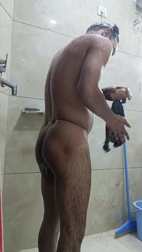 Indian Desi Man Enjoy Shower and Sex
