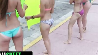Daisy Haze, Daisy Summers and Layla Adams are fucked outside