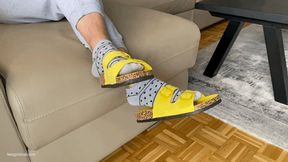 BIRKENSTOCK SANDALS SHOEPLAY IN GREY SOCKS - MP4 HD