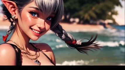 AI Fantasy Babe Beach Tease
