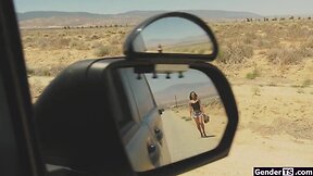 Hitchiking transsexual khloe kay is barebacked