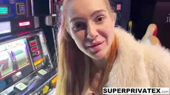 Ukrainian redhead cheats on her husband with a stranger in a casino