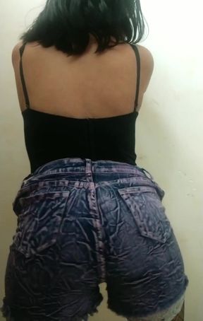 She Dances and Strips Naked Showing Her Hairless Pussy
