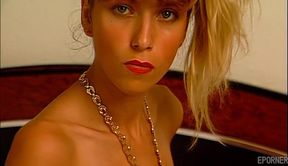 Vintage blonde enchants with sweet, irresistible nice allure