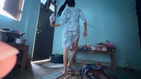 Brother sucked his stepsisters's girl when uncle was not at home