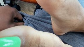 Another ride home Footjob!