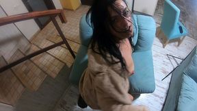romantic fucking and cum play on a fur-coat linner 268