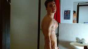 Flex, cum and shower show (fire) ;)