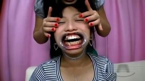 Asian Girl Gag In Mouth Getting Her Teeths Licked Nose Tortured With Hooks