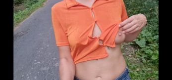 erect nipples flashing tits in public