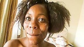 Rwandese Ebony CUMMED on After Job By Big Dick White Boss