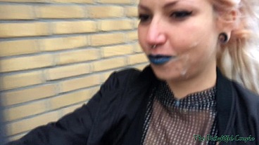 Hot Tattooed Ex-Girlfriend doing her first Cumwalk in Amsterdam West