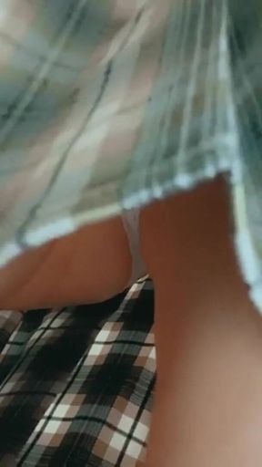 Touching Under Her Skirt. Girl Gets Stranger's Hot Sperm in Subway.