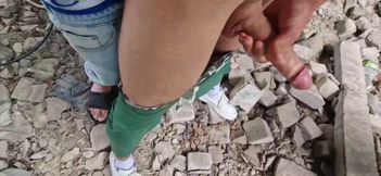 The Twink Got Lost in the Ruins. Watcher Stepdaddy Fucked My Ass Without a Condom to Cum.