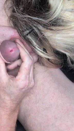 A Mature Sissy Sucks Dicks and Swallows the Juice in a Swingers Club