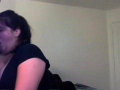 Fat amateur brunette gets rammed doggystyle by a black guy