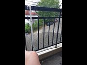 Cum on my balcony with dirty soles public view