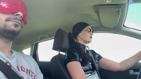 Blindfolded Bitch Plugged Outdoor Femdom Drive Gushing Destroyed