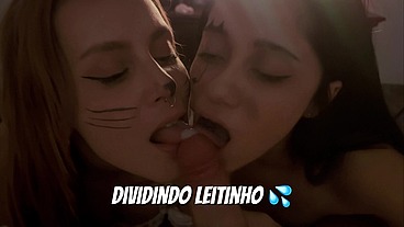 Duas novinhas viciadas em mamar e ganhar leitinho