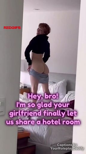 Petite onlyfan with short hair gets naked for POV porn star caption