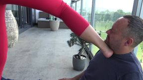 Against the larynx until the railing breaks!