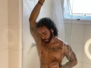 showing big cock on bath. Real Aquaman