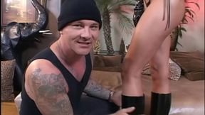 Nicole Sheridan in leather gets banged in the ass