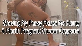 Shaving My Pussy Makes Me Horny Pregnant Shower Orgasms