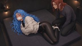 Straitjacket Stories #25B: Neon Blue Timeout in Canvas and Tape (Animated)