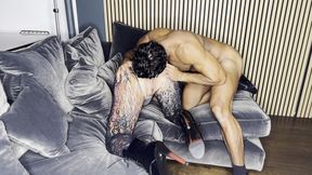 Sensual and Nasty Fuck on Sofa with Calvin.