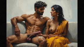 Indian hot couples sharing wife with a college teen threesome hot sex indian wife and teen collage girl banged by husband