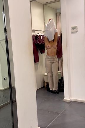 Woman in dressing room