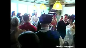 Wedding sluts get gangbanged in public