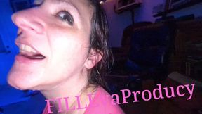 Maty Kinn with Her Mouth Open Full of Cum on Her Body and Ass. She Loves It