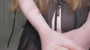 Futanari Mistress Step Mom with a Big Dick Jerks off Her Cock and Cums in Your Mouth