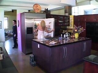 Hot blond dominated ramrod sucking vagina banging in latex suit