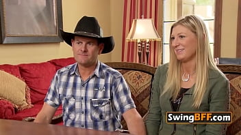 All american swinger couple is nervous about the swingers party