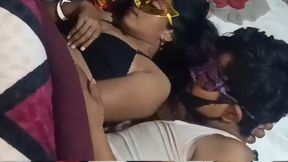Hot Indian Theesome group sex Bangali Sound(village bhabi)