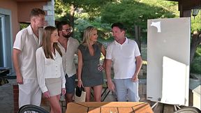 Seminar Seduction Chapter 1: Bi Beauties Shalina Devine And Dina Joy Share A Glass Dildo While Sunbathing GP3309