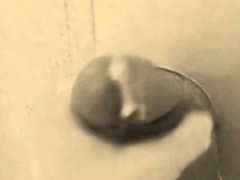 homemade gloryhole handjob with big cumshot
