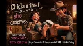 Tickling Punishment for the Chicken Thief in Western Barn