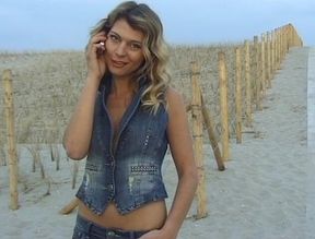 Outdoors sensual scene from hot blonde chick
