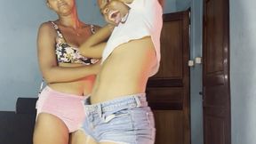 Hardcore Armpit tickling for Angelica - Lesbian Ebony Armpit tickling