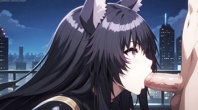 Delta hentai catgirl tail neko blowjob anal creampie cum in mouth messy facial rooftop outdoor date