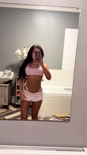 Petite onlyfan brunette shows off her charms