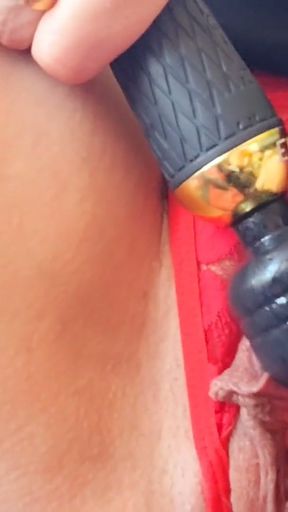 hot amateur milf takes care of her big butterfly pussy, horny clit in wetlook dress and sexy thong at the window and&hellip;   Clip 2